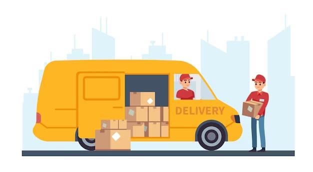 Ilustração de entrega na cidade